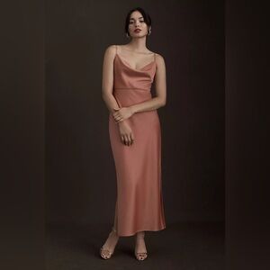BHLDN Cali Satin Charmeuse Midi dress size 10